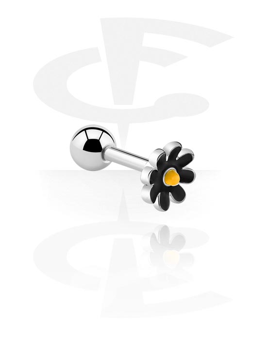 Helix & Tragus, Tragus-piercing med blomsterdesign, Kirurgisk stål 316L, Belagt messing
