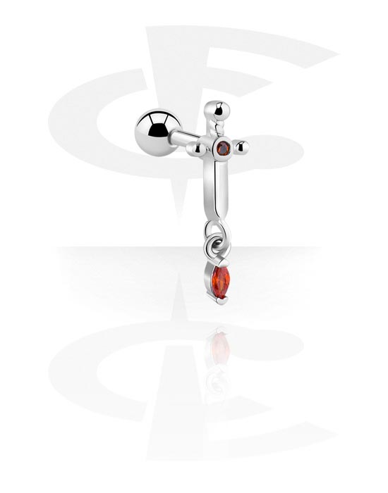Helix & Tragus, Tragus Piercing, Surgical Steel 316L, Plated Brass
