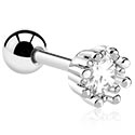 Helix & Tragus, Tragus Piercing with crystal stone, Surgical Steel 316L, Plated Brass