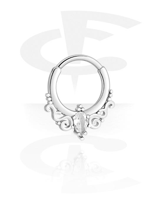 Piercing Ringe, Piercing-clicker (kirurgisk stål, sølv, blank finish), Kirurgisk stål 316L