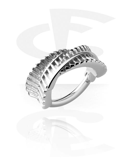 Piercinggyűrűk, Multi-purpose clicker (surgical steel, silver, shiny finish), Sebészeti acél, 316L, Bevonatos sárgaréz