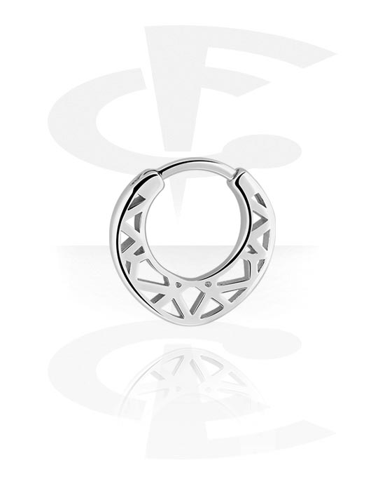 Piercing Ringe, Piercing-clicker (kirurgisk stål, sølv, blank finish), Kirurgisk stål 316L, Pletteret messing