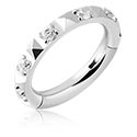 Piercingringar, Multi-purpose clicker (surgical steel, silver, shiny finish) med kristallstenar, Kirurgiskt stål 316L
