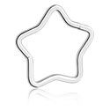 Pírsingové krúžky, Star-Shaped Piercing Clicker (surgical steel, silver, shiny finish), Chirurgická oceľ 316L