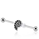 Barbells, Industrial Barbell with Snail Design, Surgical Steel 316L, Plated Brass