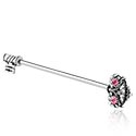 Barbells, Industrial Barbell with key design, Surgical Steel 316L, Plated Brass