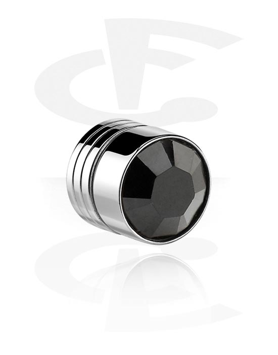 Fake Plug with crystal stone (Surgical Steel 316L) The World