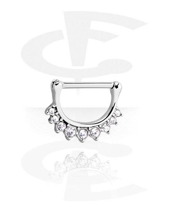 Pírsingové šperky do bradavky, Clicker do bradavky s kryštálové kamene, Chirurgická oceľ 316L