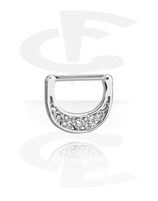 Nipple Piercings, Nipple Clicker with crystal stones, Surgical Steel 316L