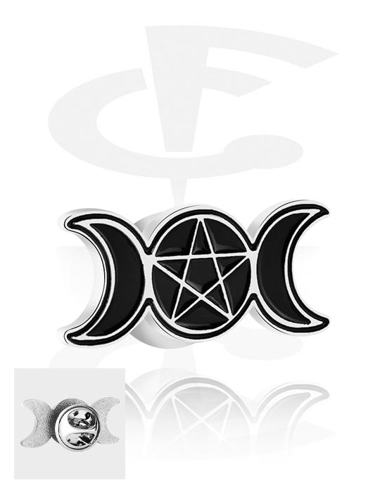 Pins, Pins com design de pentagrama, Liga de aço