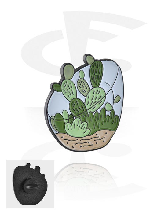 Pins, pin met cactus-motief, Staallegering