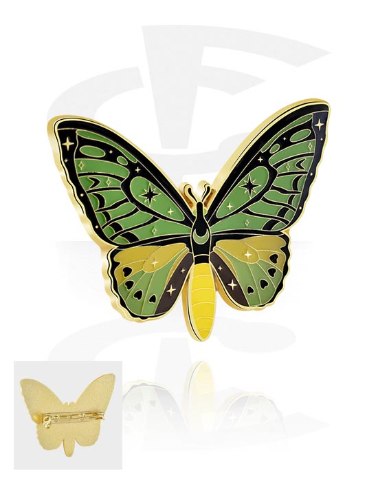 Pins, pin met vlinder-motief, Staallegering