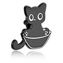 Pins, Pin mit Schwarze Katze-Design, Plattiertes Messing
