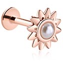 Labrety, Labret (surgical steel, rose gold, shiny finish), Chirurgická oceľ 316L pozlátená ružovým zlatom, Mosadz pozlátená ružovým zlatom