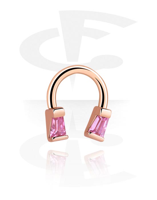 Circular Barbells, Circular Barbell, Rose Gold Plated Surgical Steel 316L, Rose Gold Plated Brass