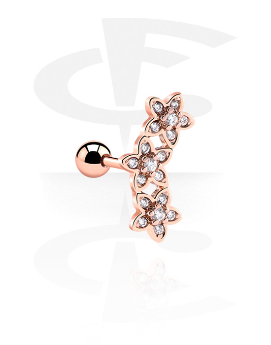 Helix & Tragus, Tragus-piercing, Rosegold Plated Surgical Steel 316L