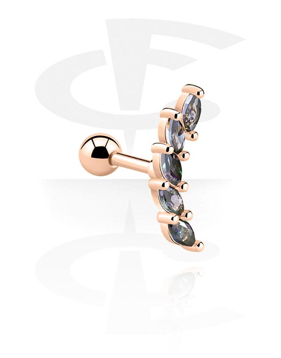 Helix & Tragus, Tragus Piercing, Rose Gold Plated Surgical Steel 316L