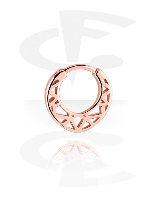 Piercing Rings, Piercing clicker (surgical steel, rose gold, shiny finish), Rose Gold Plated Surgical Steel 316L, Rose Gold Plated Brass