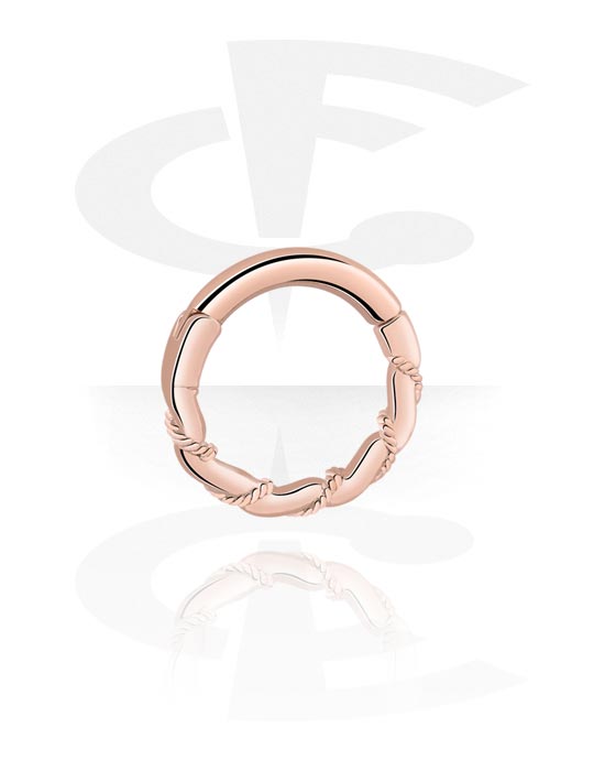 Piercinggyűrűk, Multi-purpose clicker (surgical steel, rose gold, shiny finish), Rózsa-aranyozott sebészeti acél, 316L, Rózsa-aranyozott sárgaréz