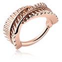 Anéis piercing, Piercing clicker (aço cirúrgico, ouro rosé, brilhante), Aço cirúrgico 316L banhado a ouro rosé, Latão banhado a ouro rosé