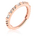 Piercing ad anello, multi-purpose clicker (acciaio chirurgico, oro rosa, finitura lucida) con cristallini, Acciaio chirurgico 316L placcato in oro rosa ,  Ottone placcato in oro rosa