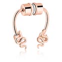 Fejkpiercingar, Magnetic Fake Septum med snake design och kristallstenar, Roséförgyllt kirurgiskt stål 316L ,  Roséförgylld mässing