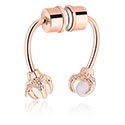 Fejkpiercingar, Magnetic Fake Septum med attachments, Roséförgyllt kirurgiskt stål 316L ,  Roséförgylld mässing