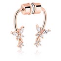 Fejkpiercingar, Magnetic Fake Septum med fjärilsdesign och kristallstenar, Roséförgyllt kirurgiskt stål 316L ,  Roséförgylld mässing