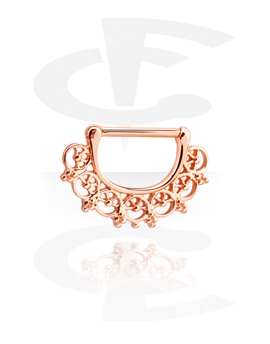 Nipple Piercings, Nipple Clicker, Rose Gold Plated Surgical Steel 316L