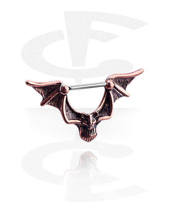 Nipple Piercings, Nipple Clicker, Surgical Steel 316L, Rose Gold Plated Brass