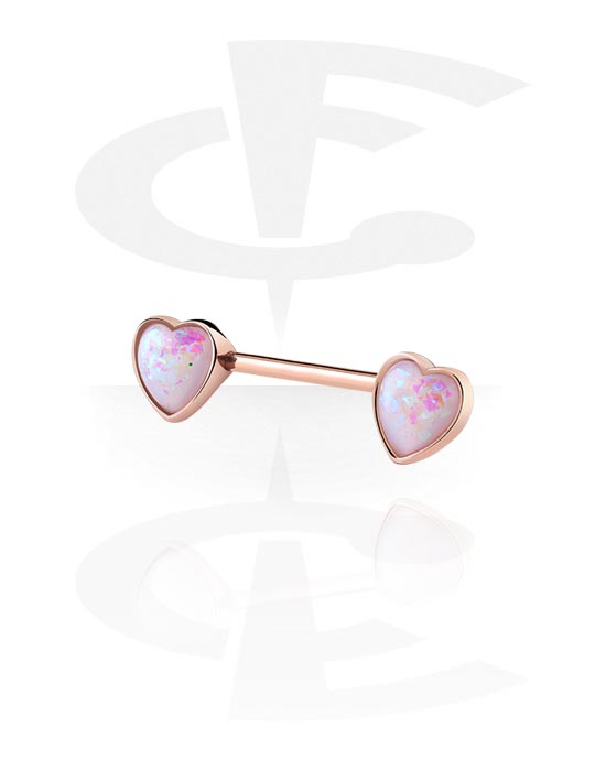 Set Piercing Capezzolo In Acciaio 316L - Barre A Scudo Con Stelle - 14g (1,6mm) - OPAL