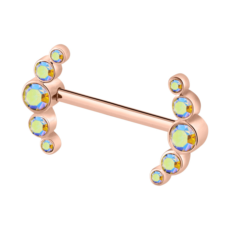 Barre pour piercing téton Acier chirurgical 316L / Plaqué or rose/Laiton plaqué or rose Piercings téton