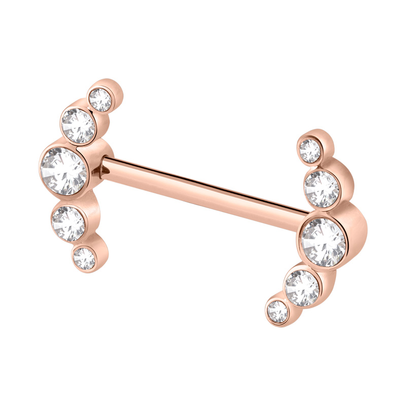Barre pour piercing téton Acier chirurgical 316L / Plaqué or rose/Laiton plaqué or rose Piercings téton