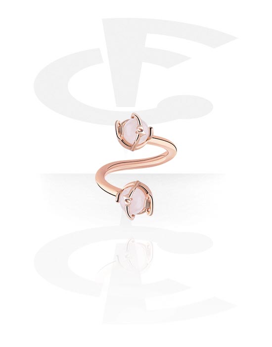 Spirals, Spiral, Rose Gold Plated Surgical Steel 316L, Rose Gold Plated Brass