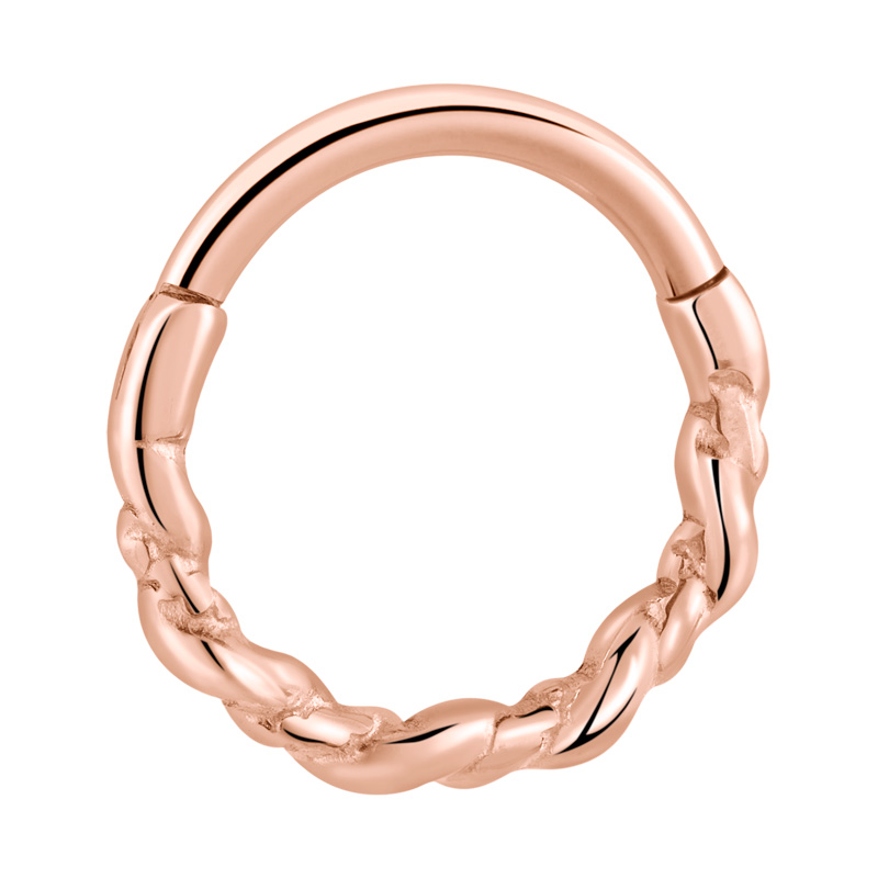 Piercing clicker (titane, or rosé, finition brillante) Titane ASTM F136 Anneaux
