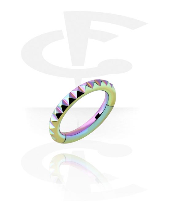 Piercinggyűrűk, Piercing clicker (surgical steel, anodised), Sebészeti acél, 316L