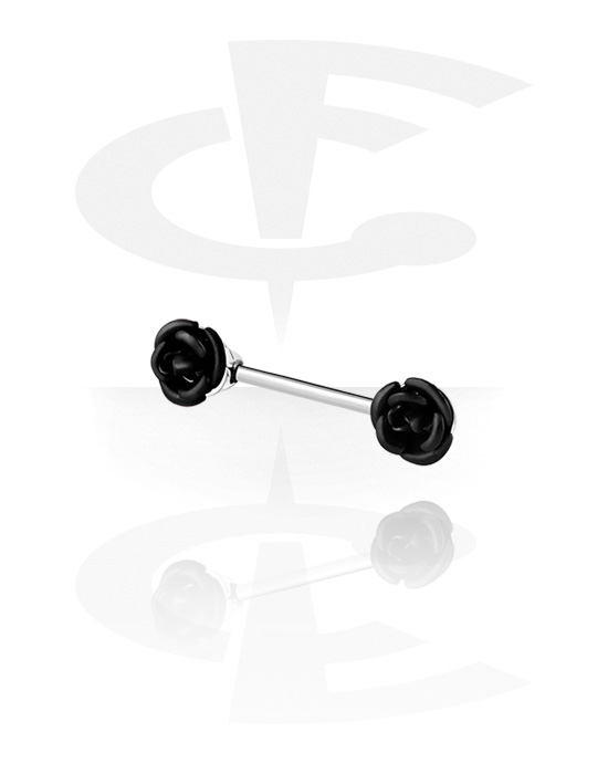 Nipple Barbell with rose design (Surgical Steel 316L/Plated Brass) The World's No.1 Piercing Shop