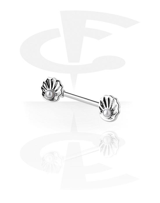 Nipple Barbell with crystal stones (Surgical Steel 316L/Plated Brass