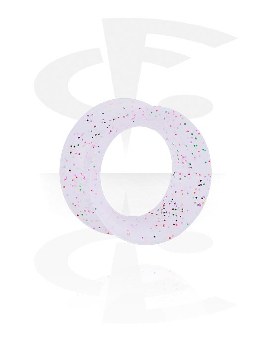 Tunnels & Plugs, Double flared tunnel (silicone, various colors) with glitter, Silicone