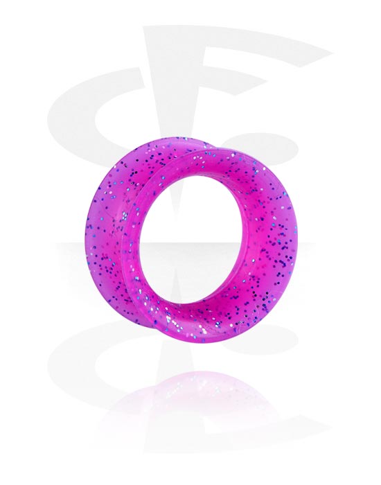 Tunnels & Plugs, Tunnel double flared (silicone, différentes couleurs) avec paillettes, Silicone