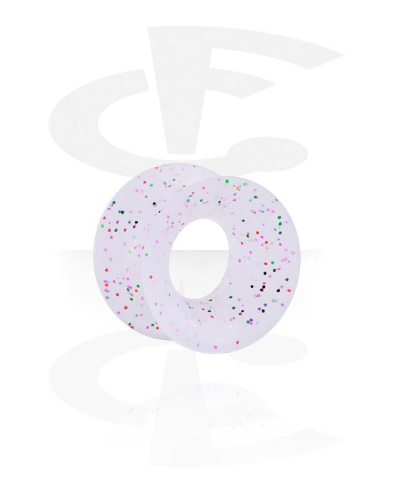 Tunnels & Plugs, Tunnel double flared (silicone, différentes couleurs) avec paillettes, Silicone