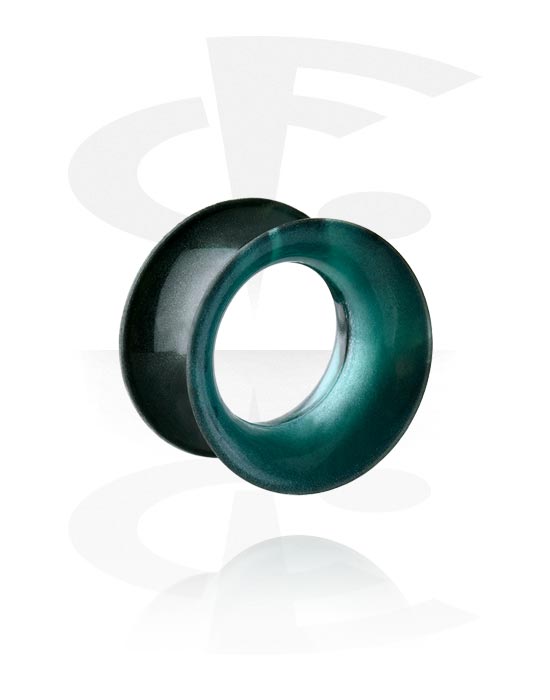 Tunnels & Plugs, Double flared tunnel (silicone, various colours) with marble design, Silicone