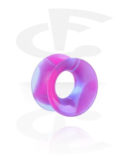 Tunnels & Plugs, Double flared tunnel (silicone, various colours) with marble design, Silicone