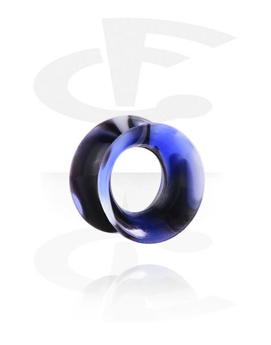 Tunnels & Plugs, Double flared tunnel (silicone, various colors) with marble design, Silicone