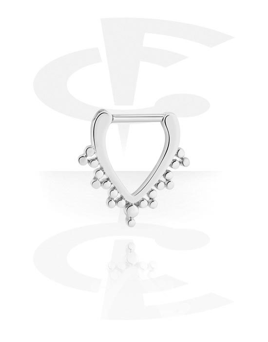 Piercingové kroužky, Septum clicker (chirurgická ocel, stříbrná, lesklý povrch), Chirurgická ocel 316L, Pokovená mosaz