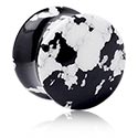 Alagutak és dugók, Double flared plug (stone) val vel black and white design, Műkő