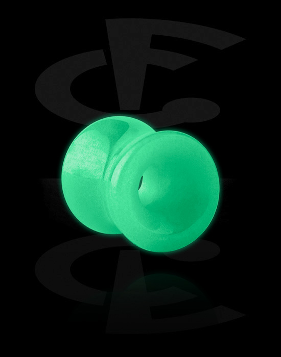 Tunneler & plugger, "Glow in the dark" double flared tunnel (stone, various colours), Stein