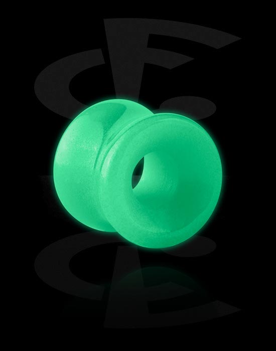 Tunneler & plugger, "Glow in the dark" double flared tunnel (stone, various colours), Stein