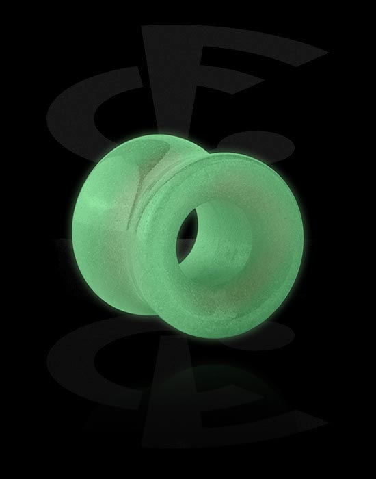 Tunnels & Plugs, "Glow in the dark" double flared tunnel (stone, various colours), Stone