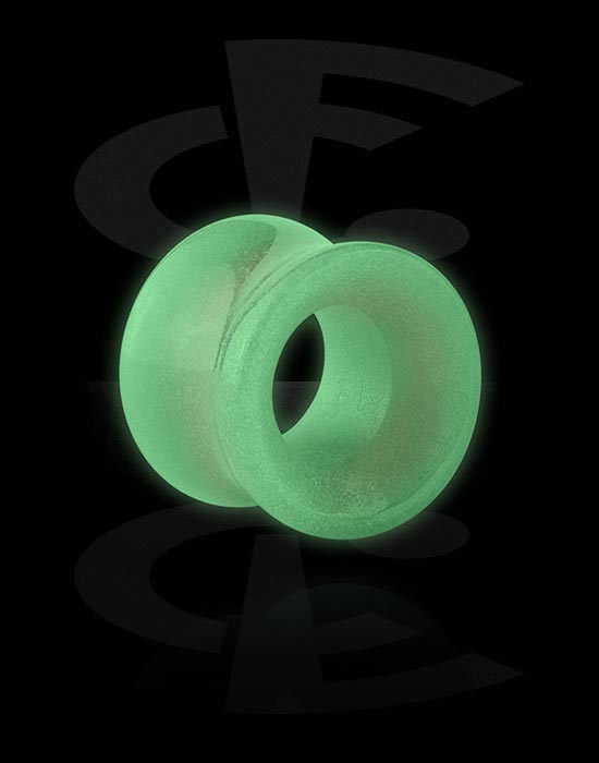 Túneis & Plugs, "Glow in the dark" double flared tunnel (stone, various colours), Pedra